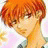 A 48x48 pixel buddy icon featuring a side-profile anime character with orange hair on the left and stylized text "Anime IM" above "COM" on a black background to the right.