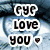 Four distinct text-based display phrases like 'CYC LOVE YOU' with a heart, 'peace is in my WORLD!', and 'peace LUV hapines' over varied backgrounds