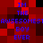 Pixelated red and black background with blue text repeating 'IM THE AWESOME BOY EVER' in a pattern