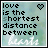 A 3x3 contact sheet of nine animated frames showing a static text-based icon with the phrase "love is the shortest distance between hearts" and a heart symbol, each frame displaying slight variations in color saturation and pixelation.