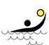 Animated sequence of a black silhouette figure performing acrobatic moves above stylized water waves, with yellow circular objects in various positions.