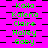 repeated names on a checkered background with bright pink and black colors