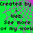 Green background with pink crackle pattern and black text reading 'Created by i. Web. See more of my work' repeated in two sections.