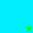 Two pixelated star shapes on a split background of cyan and green, one green star above a cyan star.