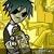 Pixelated avatar of a figure with dark hair and light skin, wearing a dark jacket over a light shirt, set against a yellow background.