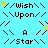 A static pixel art image with a light blue background featuring repeated text and star symbols