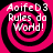 Four identical pink and black spiral patterns with white text reading "AoifeD3 Rules do Werd!" arranged in a