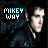 nine identical pixelated images showing a person in dark clothing with 'MIKEY WAY' text above, each frame displaying slight variations in lighting and facial expression