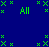 Blue background with green pixelated text and 'XX' symbols, displaying phrases like "All stressed out" and "no one to choke"