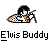Animated contact sheet of a pixel-art Elvis character singing into a microphone with colorful checkered cape, displayed across 9 frames on gray background.