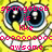 Yellow cartoon character with large blue eyes and white teeth, overlaid with red pixelated text in four sections.
