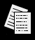 Two static frames of a black-and-white icon showing overlapping documents with horizontal lines representing text, one frame with a document partially covering the other.