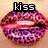 Six distinct lip images arranged in a , each with unique color patterns and text overlays forming 'kiss me with those sexy lips'