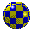 Pixelated blue and yellow spherical avatar with shifting patterns across five of observations