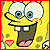Pixelated cartoon icon featuring a yellow character with large eyes and a green nose, wearing glasses, against a bright yellow background with red border and heart symbol.