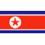 Static pixelated icon depicting the North Korean flag with horizontal stripes and a central emblem on a gray background.