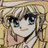 A 48x48 pixel animated buddy icon featuring a blonde anime character on the left and text elements on the right, displayed as a contact sheet with two frames.