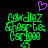 Green pixelated text 'Gandolaz Ghost Te Larpoo' on black background with a purple heart above, two identical frames side-by-side.