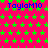 Static image with bright pink background covered in green stars, blue text 'TaylaM10' repeated in , and a gray rectangle in bottom-right corner