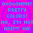 Pixelated cyan text on a purple background with pink spiral patterns, repeating phrases in four quadrants.