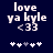 Dark blue background with white pixelated text 'love ya kyle <33' and five star-like symbols below, where the third symbol changes from gray to white between frames.