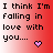 Static pixel art icon with gradient background and text expressing romantic feelings, featuring a small heart symbol.
