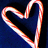A heart-shaped candy cane outline in white and red against a dark blue background, with red text reading "Its Gonna Be A Very Merry Christmas" on black