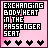 A 3x3 contact sheet of animated frames showing a pixelated text-based icon with changing colors on the word "BODY" against a pink background, each frame containing five black heart symbols below the text.