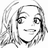 A 48x48 pixel buddy icon split into two sections: a grayscale anime-style character portrait on the left and black background with white text on the right, displayed as part of an animated contact sheet.