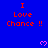 Blue background with repeated red text "I Love Chance !!" and pink heart symbols arranged in a pattern