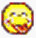 Yellow circular icon with red border showing a cartoon face and various rear-end poses in an animation sequence.