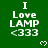 Green background with repeated white text "I Love LAMP <333" and small heart symbols arranged in a pattern