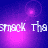 Pixelated text 'smack Tha' in white on a purple gradient background with pink light effects, animated