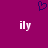 Purple background with a dark purple heart outline at top center and two white 'ily' text elements below, each with pixelated distortion on the right side.
