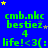 Blue background with yellow stars, green text reading 'cmb.nkc bestiez 4 life!<3(:', and a gray rectangle in the bottom-right corner.