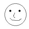 Nine circular black-and-white line drawings of faces with varying expressions arranged in a , one grayed out