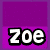six pixelated images featuring text and imagery related to Twilight and Edward Cullen, with a purple 'Zoe' label and a 'Twilight' logo