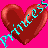 A 3x3 contact sheet of animated frames showing a red heart icon with cyan text "PRINCESS" diagonally overlaid, set against a bright pink background with scattered pixelated fragments.