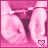 Animated sequence showing hands in pink-toned frames with a small heart symbol, transitioning through subtle pose changes.