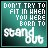 Animated icon with teal gradient background displaying text "DON'T TRY TO FIT IN WHEN YOU WERE BORN TO STAND OUT" in white pixelated font, featuring subtle animation changes across frames.