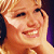 repeated pixelated images of a smiling person with light hair, showing sequential mouth and eye animations, with a text overlay reading 'oh! how I love hilary duff!' in purple pixelated font