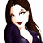 A 48x48 pixel buddy icon split into two sections: a cartoon woman on the left and green text on a dark background on the right, with visible pixelation and dithering effects.