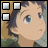 Anime-style character with brown hair and blue eyes, side profile against a black background with 'AnimeIM.com' text.