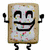 Pixelated rectangular character with white icing and colorful sprinkles, smiling face, four distinct poses showing arm-leg positions changing between frames.