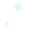 Light blue flower icons with yellow centers scattered across a white background, static display.