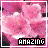 Animated contact sheet of five pink orchid frames with "AMAZING" text, each frame showing subtle floral motion against a gray background.