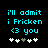 A static contact sheet of two identical animated frames showing pixelated cyan text and symbols on a black background with white and gray heart icons below.