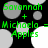 Green text on black background with gray and white circles; text reads 'Savannah + Michaela = Apples' in two identical