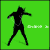 Four- shows a black silhouette figure in dynamic poses against green and cyan backgrounds with partial text