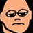 Pixelated cartoon face with tired expression and yellow text on black background in a 2x2 contact sheet layout.